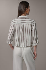 Donna Karan | LONG SLEEVE TIE-FRONT BLOUSE