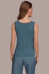 Donna Karan | SLEEVELESS POINTELLE STITCH TANK
