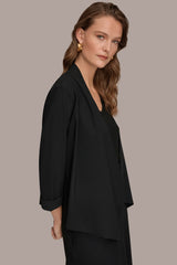 Donna Karan | THE MODERN TRAVEL 3/4 SLEEVE SHAWL CARDIGAN JACKET