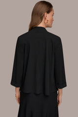 Donna Karan | THE MODERN TRAVEL 3/4 SLEEVE SHAWL CARDIGAN JACKET