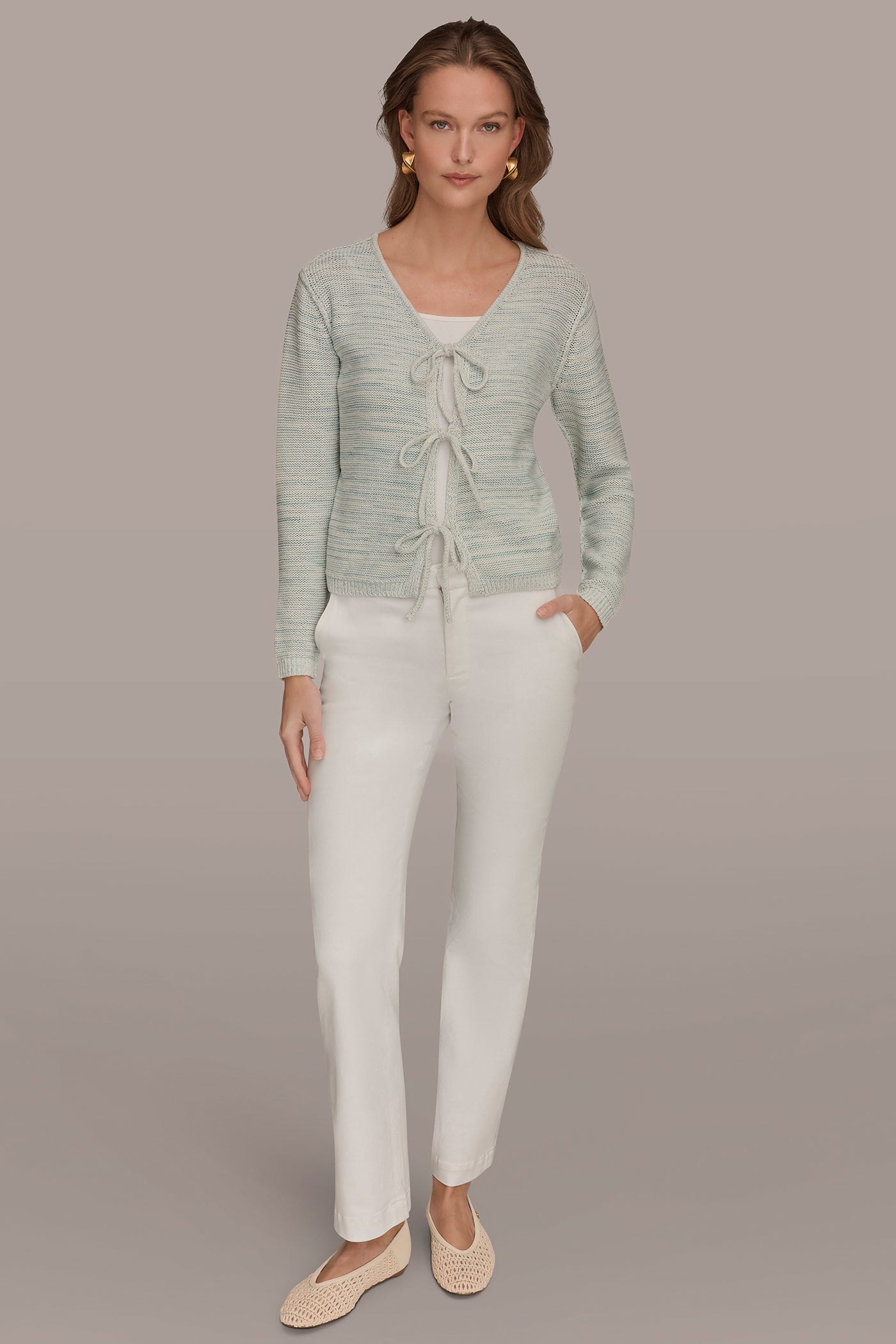 Donna Karan | TIE-FRONT CARDIGAN