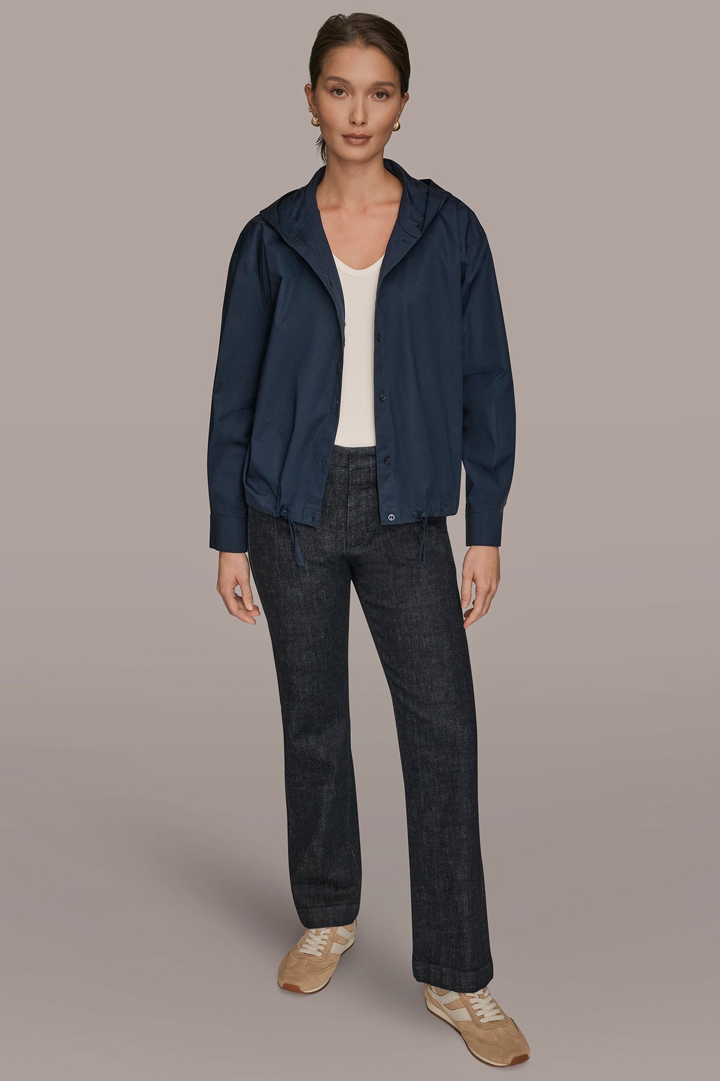 Donna Karan | HOODED BUTTON-DOWN SHIRT