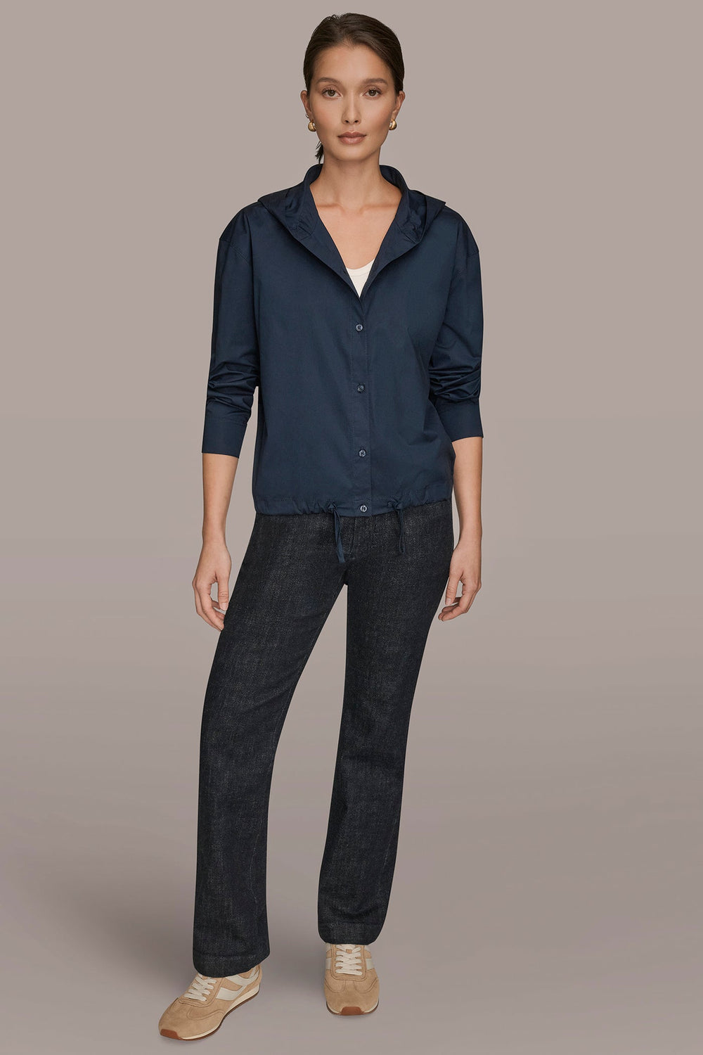 Donna Karan | HOODED BUTTON-DOWN SHIRT