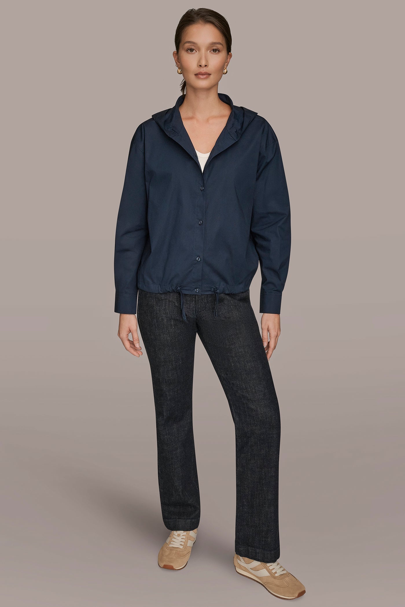 Donna Karan | HOODED BUTTON-DOWN SHIRT