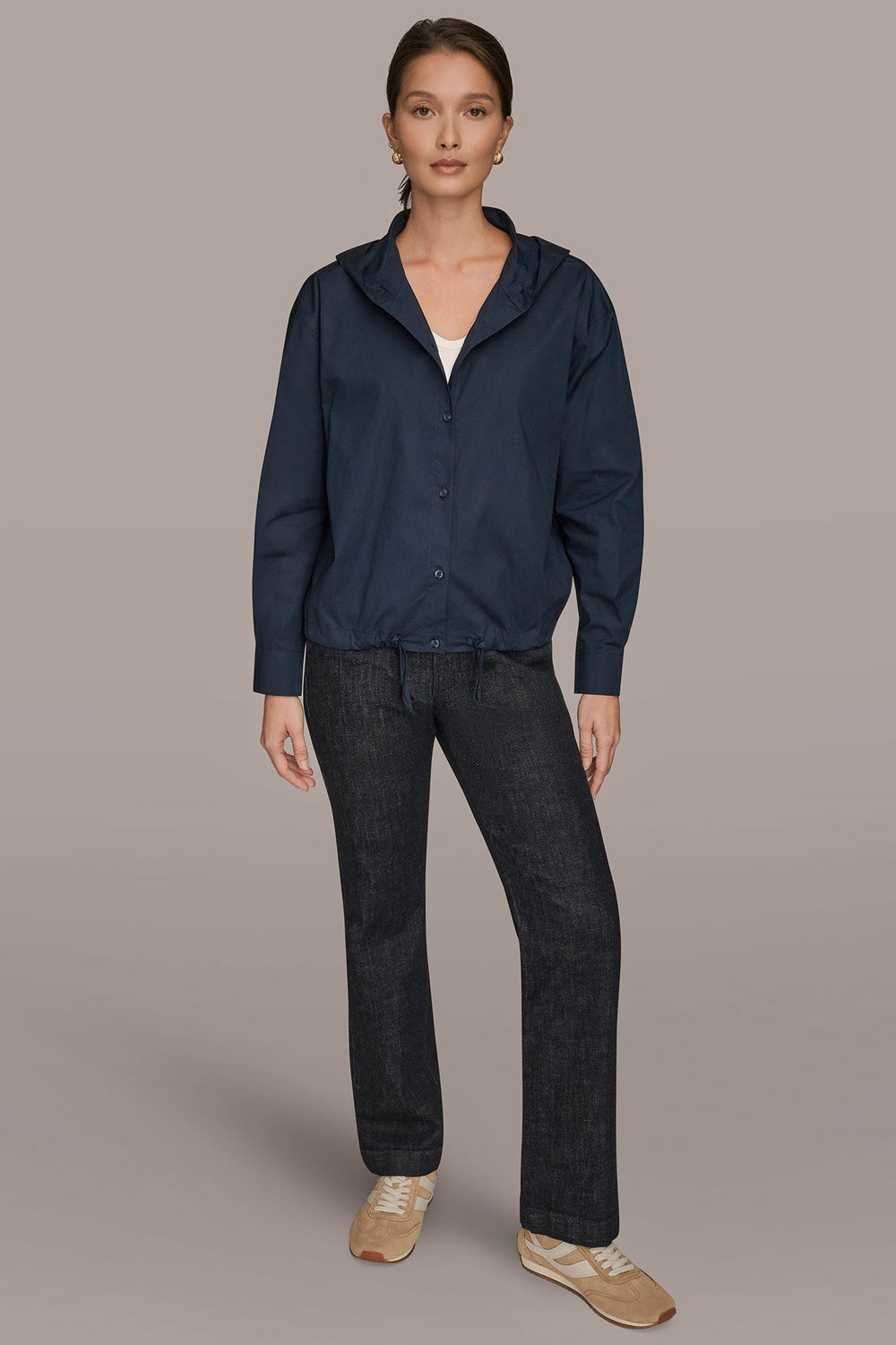 Donna Karan | HOODED BUTTON-DOWN SHIRT