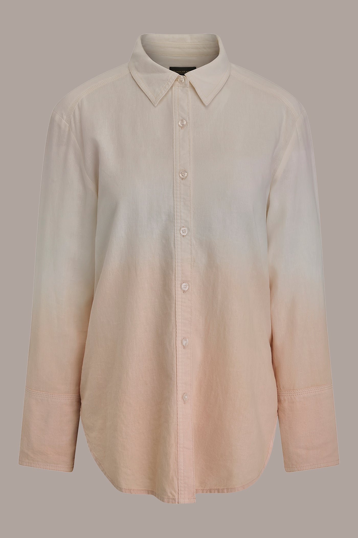 Donna Karan | LINEN-BLEND DIP-DYED STRIPED SHIRT