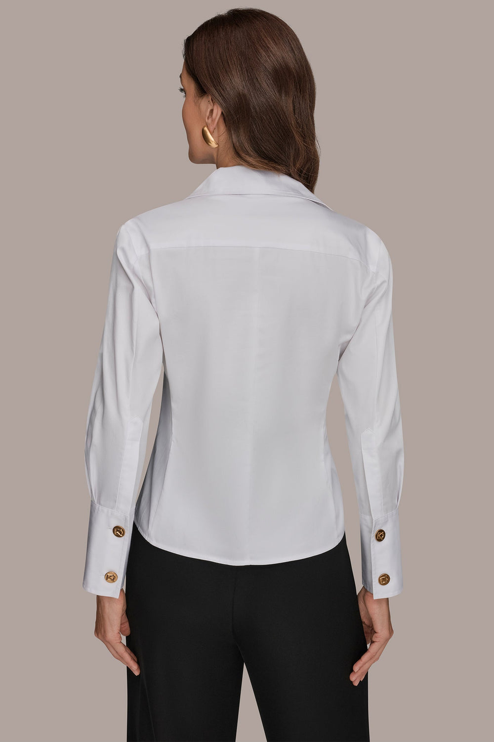 Donna Karan | CROPPED WOVEN BLOUSE