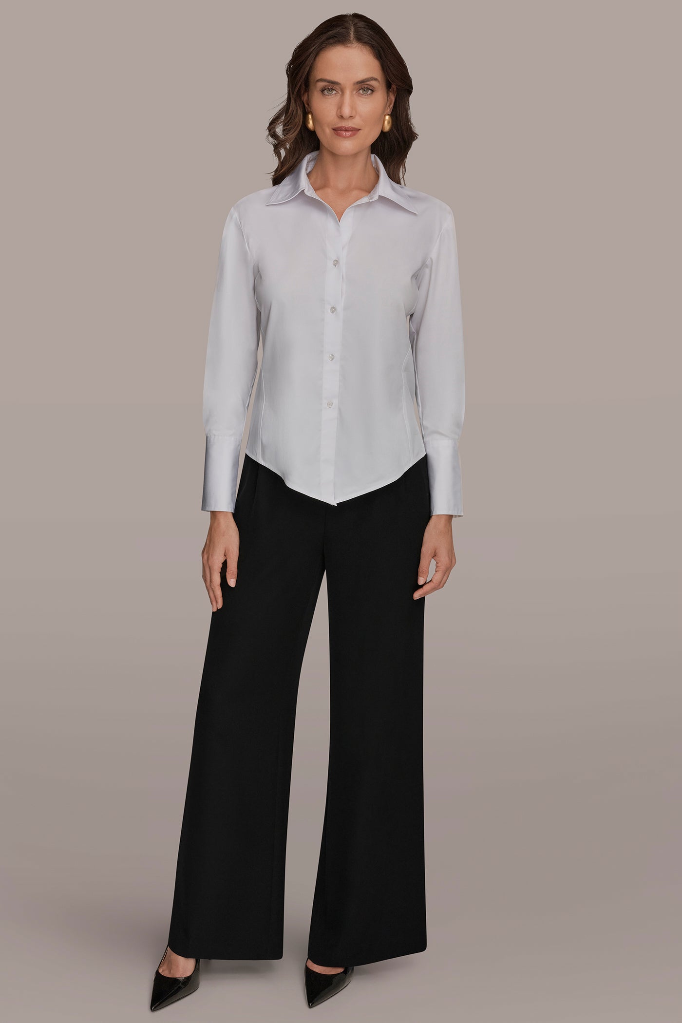 Donna Karan | CROPPED WOVEN BLOUSE