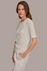 Donna Karan | SEQUIN STRIPE SWEATER