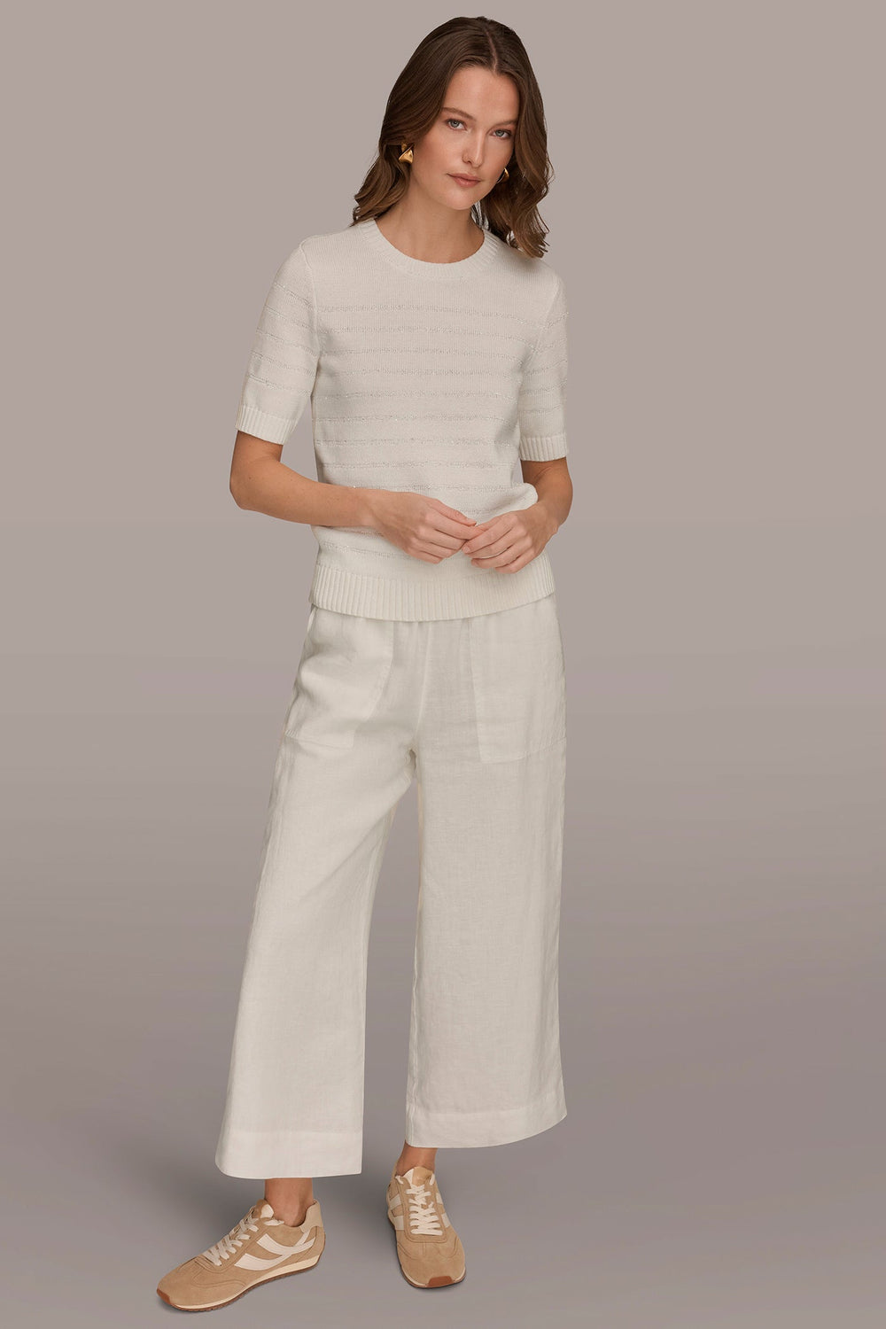 Donna Karan | SEQUIN STRIPE SWEATER