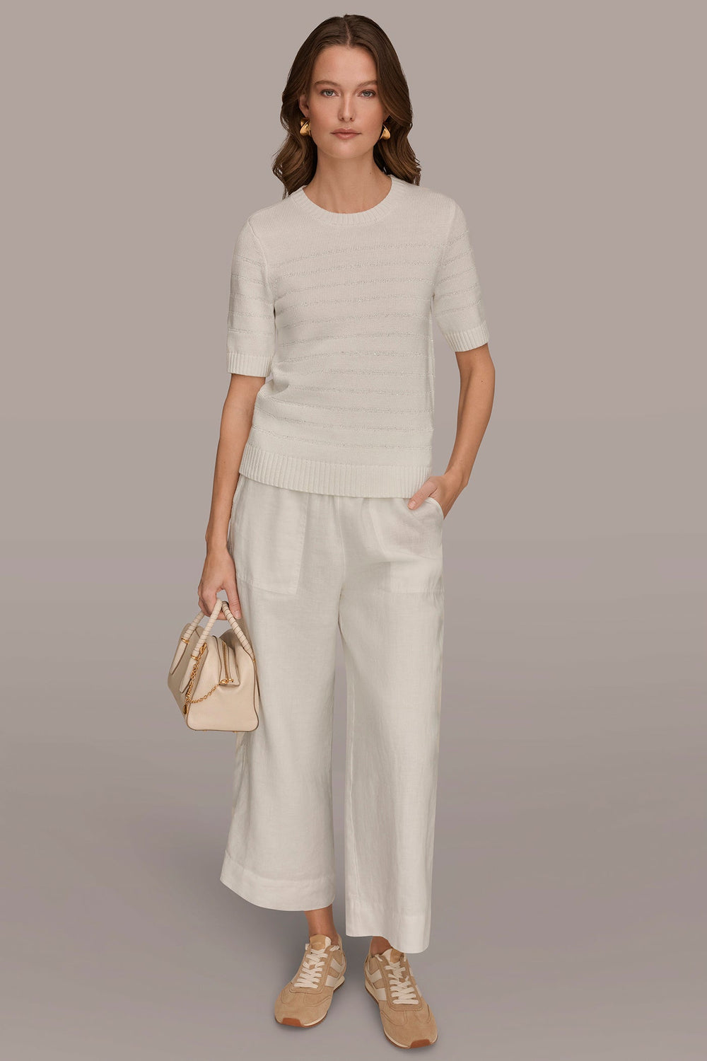 Donna Karan | SEQUIN STRIPE SWEATER