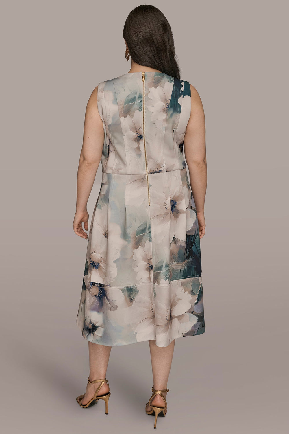 Donna Karan | FLORAL SLEEVELESS MIDI DRESS