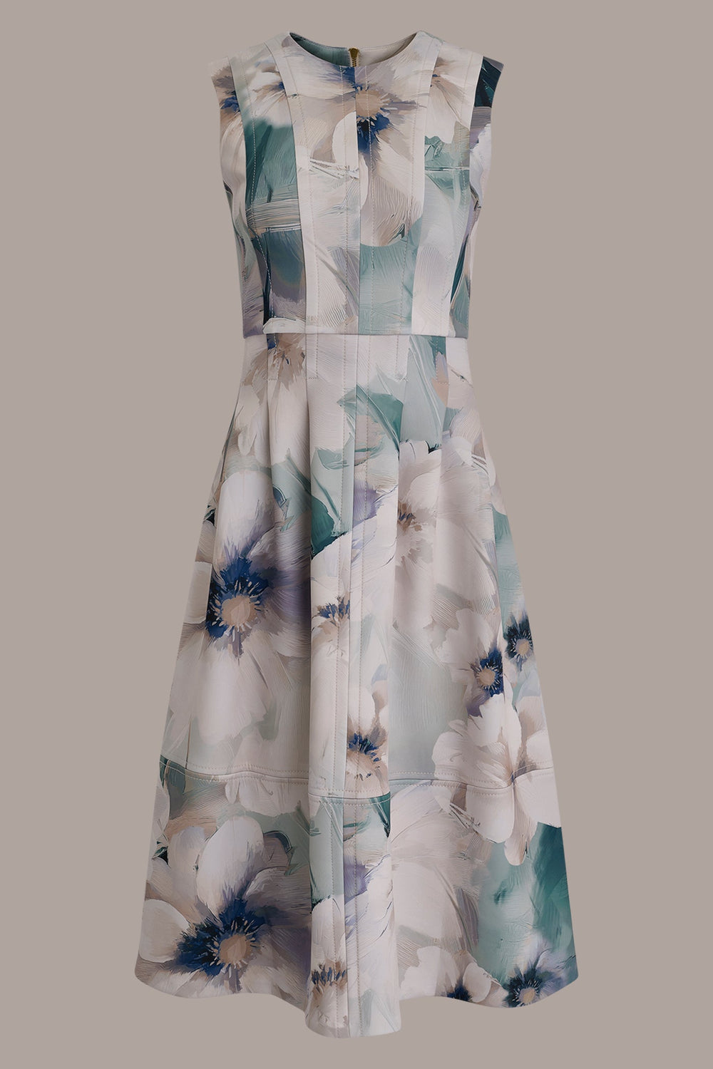 Donna Karan | FLORAL SLEEVELESS MIDI DRESS
