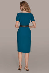 Donna Karan | LONG SLEEVE DOUBLE-SPLIT SHEATH DRESS
