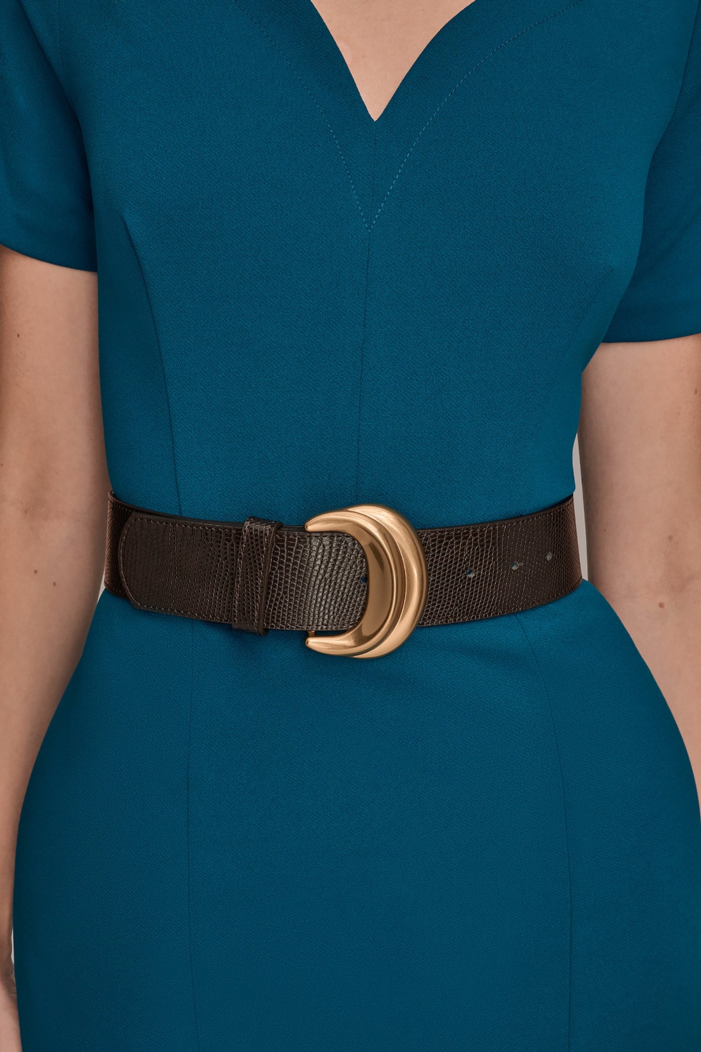 Donna Karan | LONG SLEEVE DOUBLE-SPLIT SHEATH DRESS