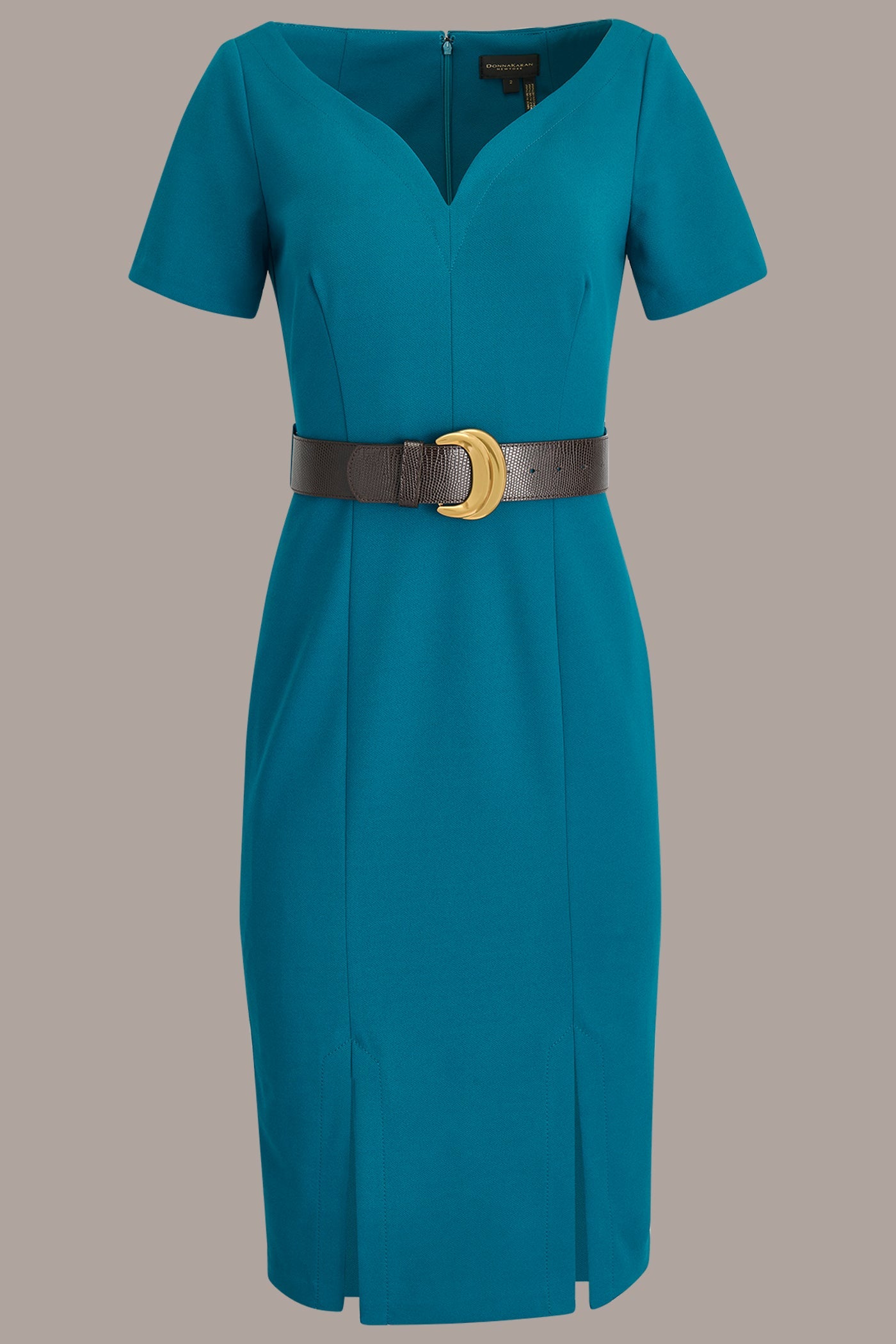 Donna Karan | LONG SLEEVE DOUBLE-SPLIT SHEATH DRESS