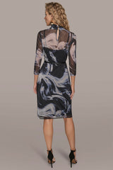 Donna Karan | BELTED DRAPED PRINTED DRESS