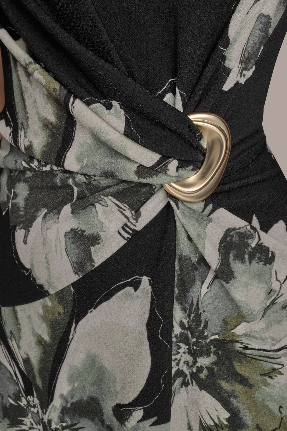 Donna Karan | SLEEVELESS FLORAL TWIST ASYMMETRIC DRESS