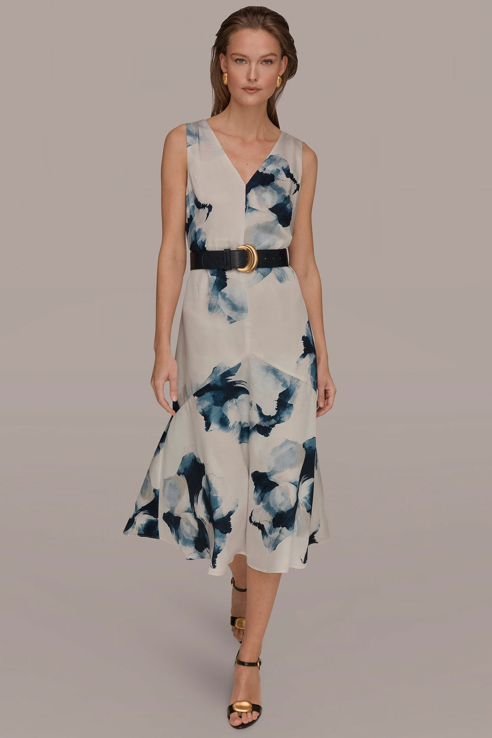 Donna Karan | V-NECK FLORAL DRESS
