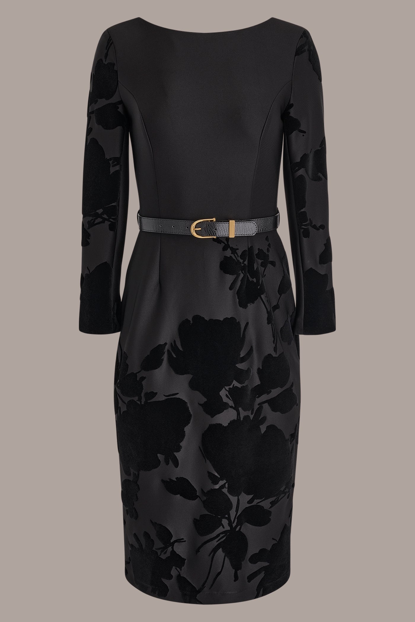 Donna Karan | 3/4 SLEEVE BOATNECK MIDI SHEATH DRESS
