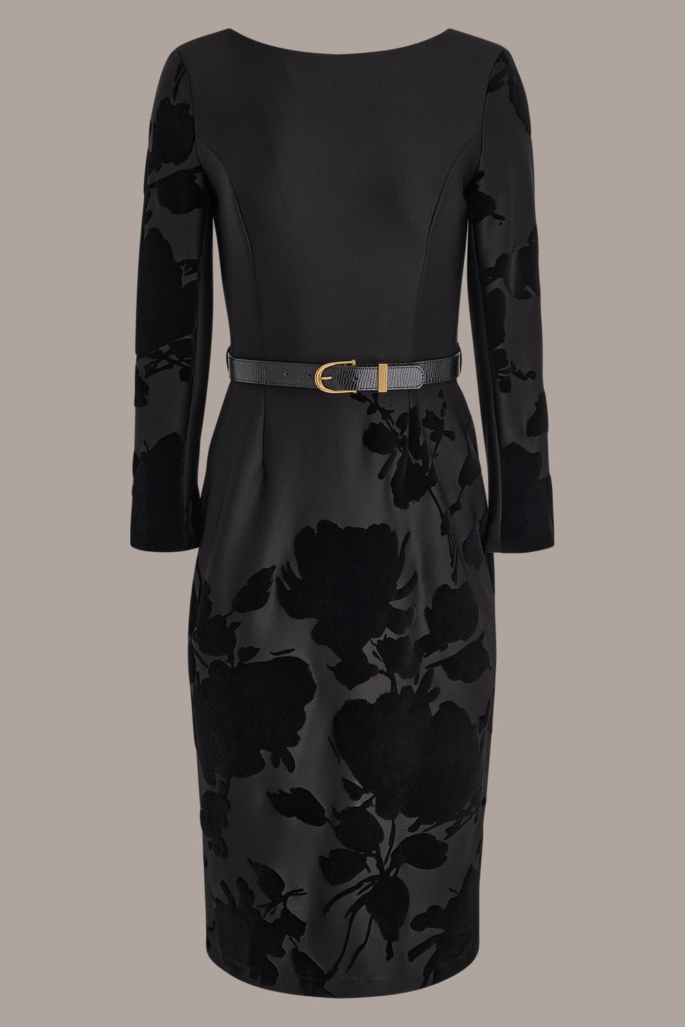 Donna Karan | 3/4 SLEEVE BOATNECK MIDI SHEATH DRESS