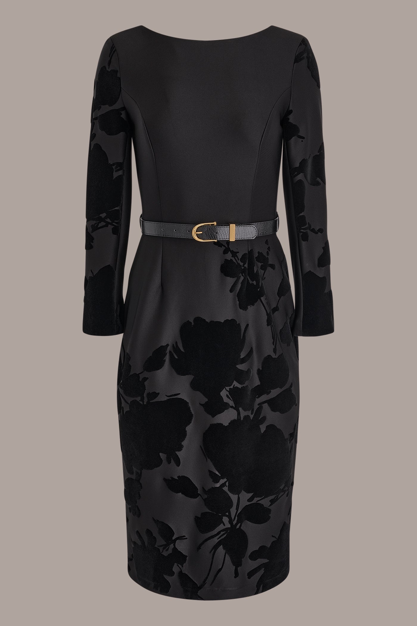 Donna Karan | 3/4 SLEEVE BOATNECK MIDI SHEATH DRESS