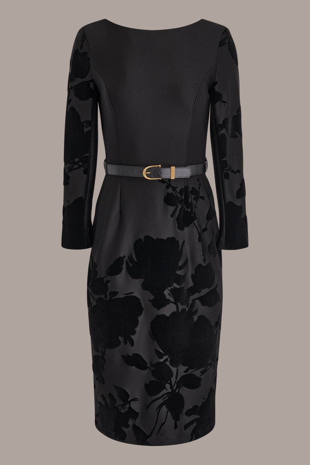 Donna Karan | 3/4 SLEEVE BOATNECK MIDI SHEATH DRESS