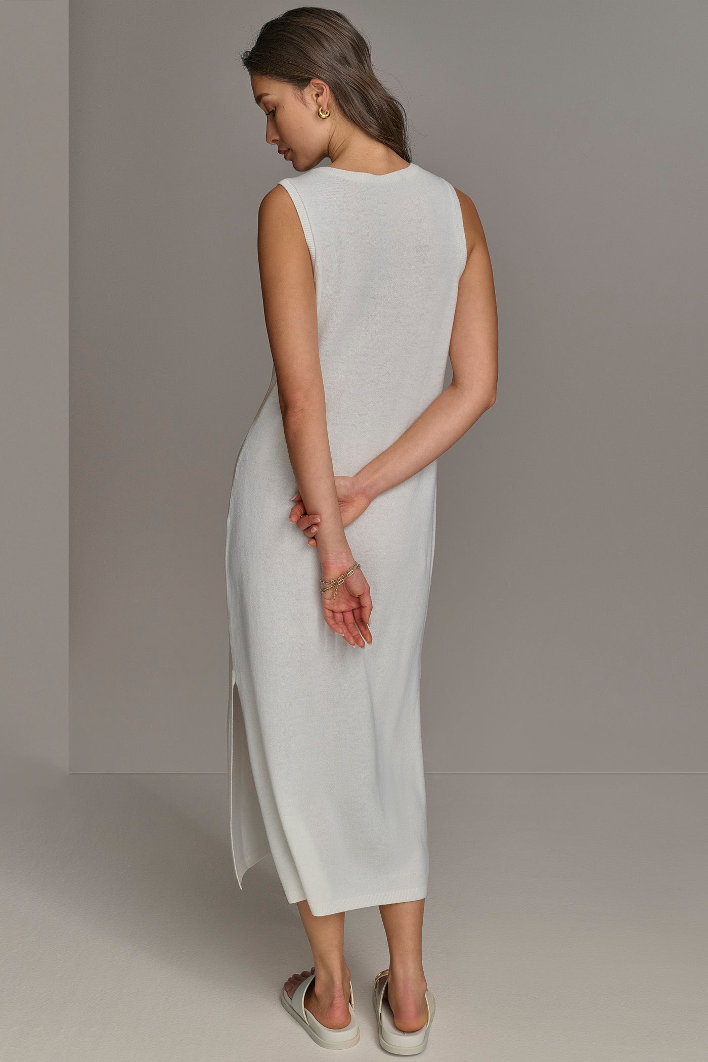 Donna Karan | CASHMERE SLEEVELESS MIDI TANK DRESS
