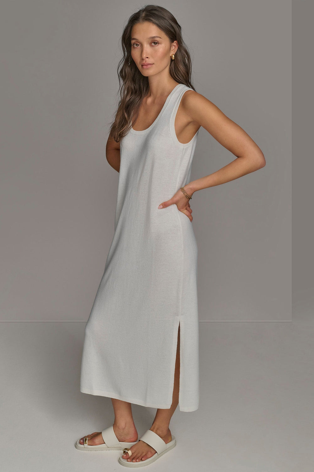 Donna Karan | CASHMERE SLEEVELESS MIDI TANK DRESS