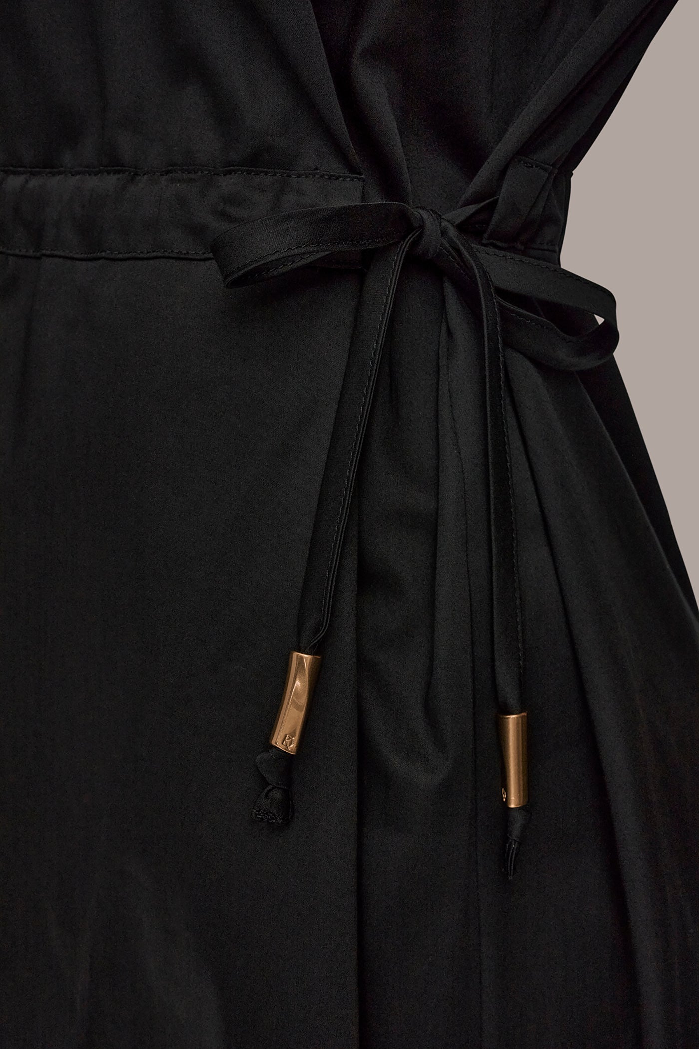 Donna Karan | COTTON-SATEEN DRAWSTRING SHIRT DRESS