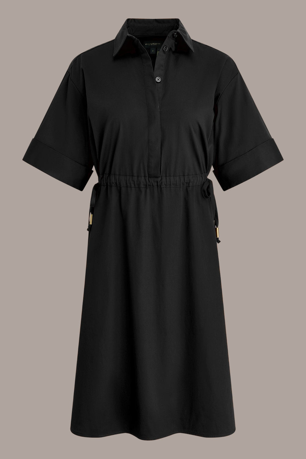 Donna Karan | COTTON-SATEEN DRAWSTRING SHIRT DRESS