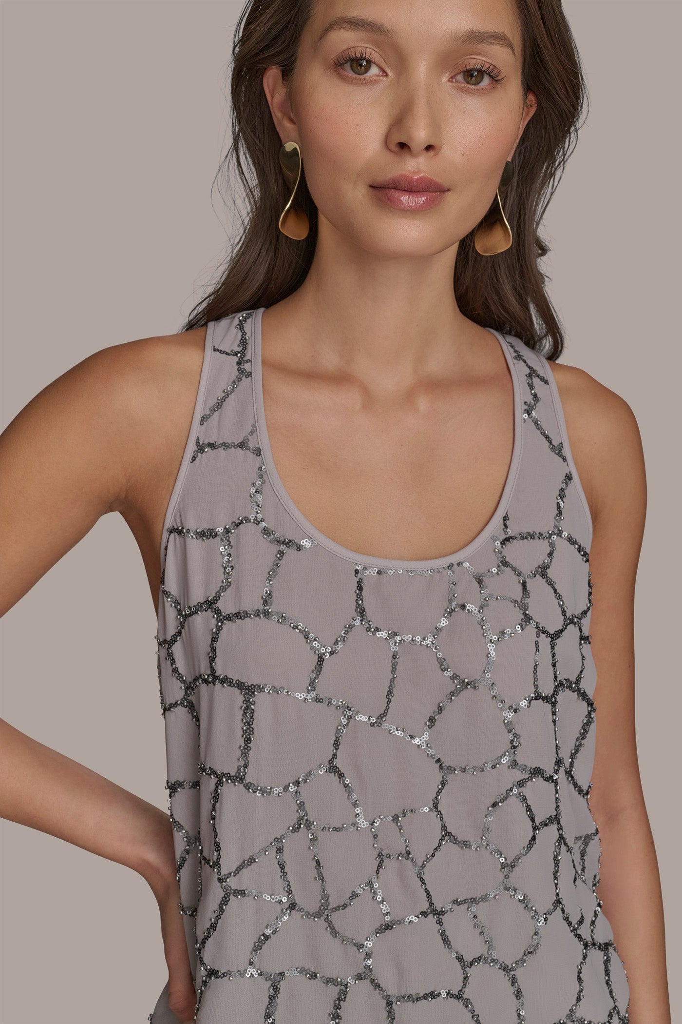 Donna Karan | SHELL WITH SEQUIN DETAIL