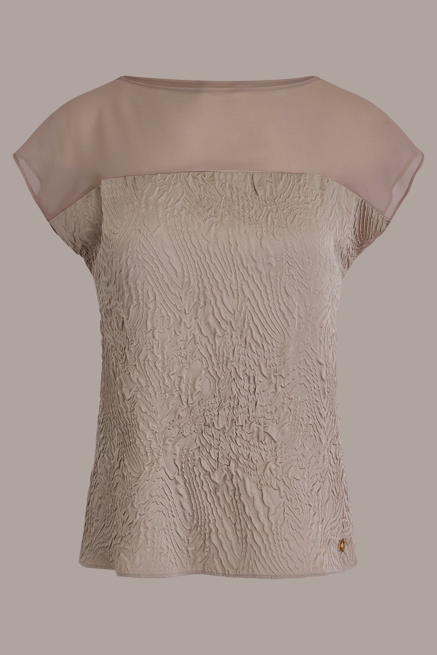 Donna Karan | MESH AND JACQUARD BLOUSE