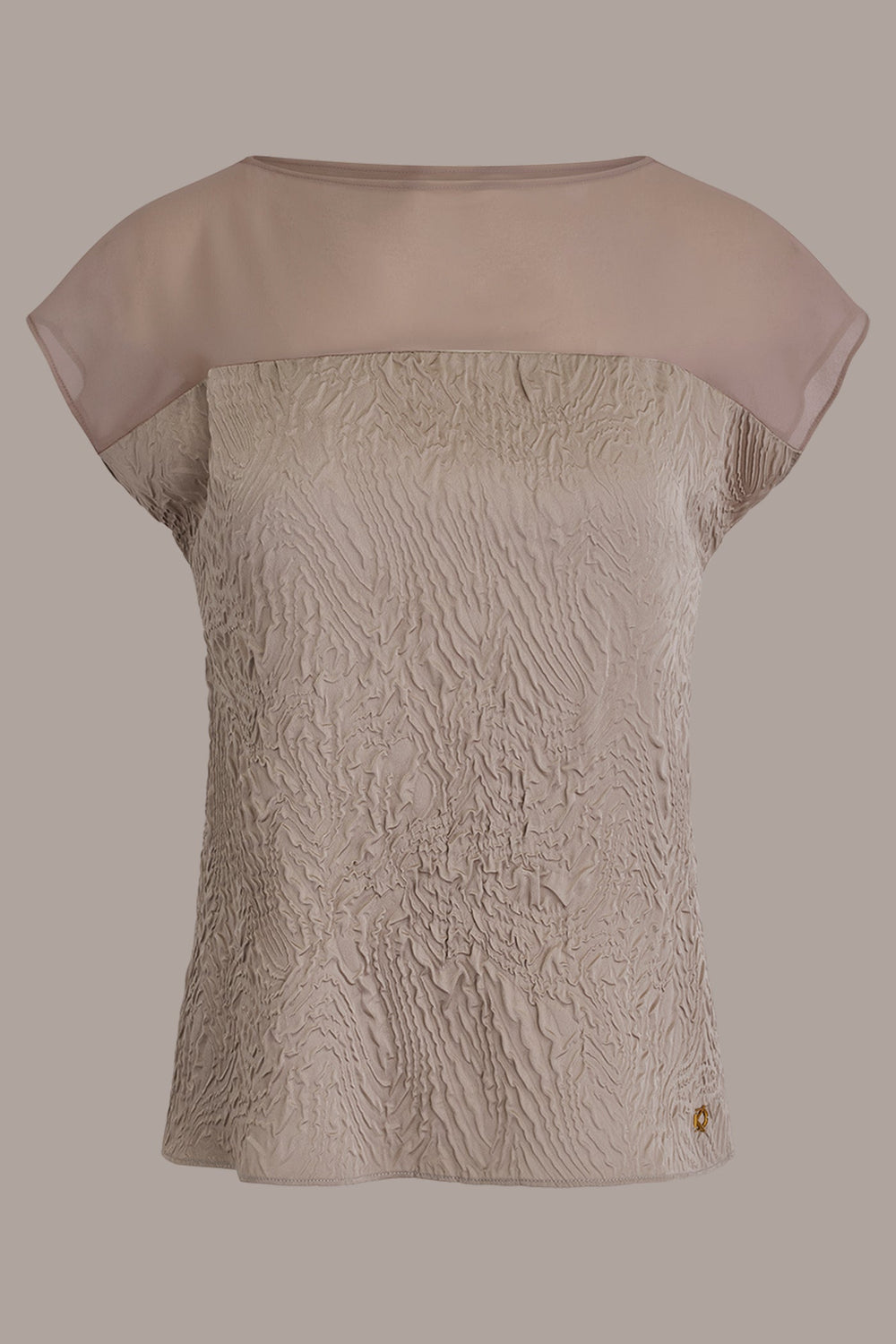 Donna Karan | MESH AND JACQUARD BLOUSE