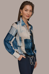Donna Karan | DRAWSTRING HEM BLOUSE