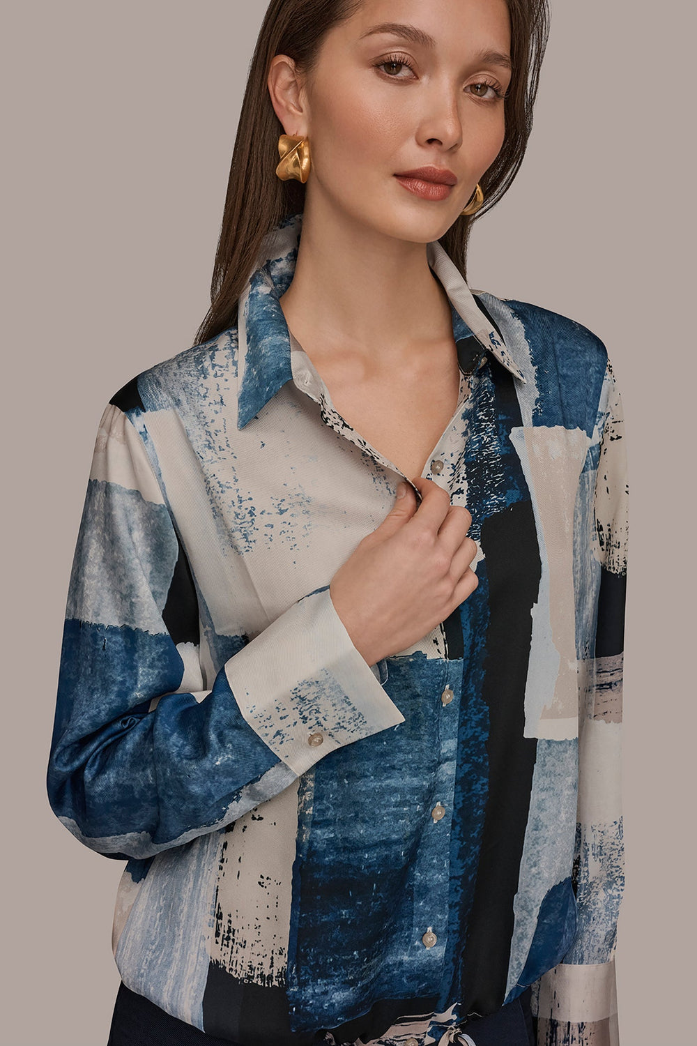Donna Karan | DRAWSTRING HEM BLOUSE