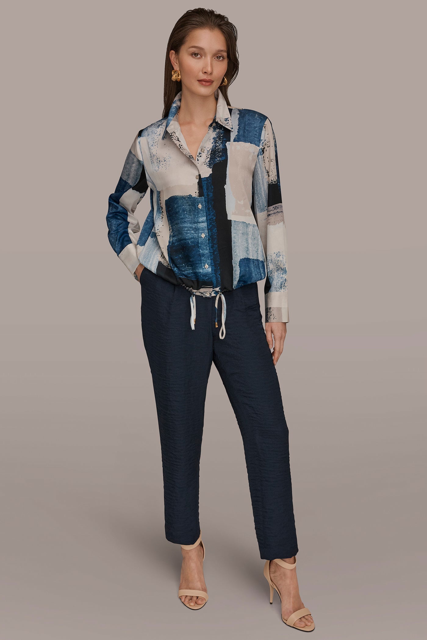 Donna Karan | DRAWSTRING HEM BLOUSE