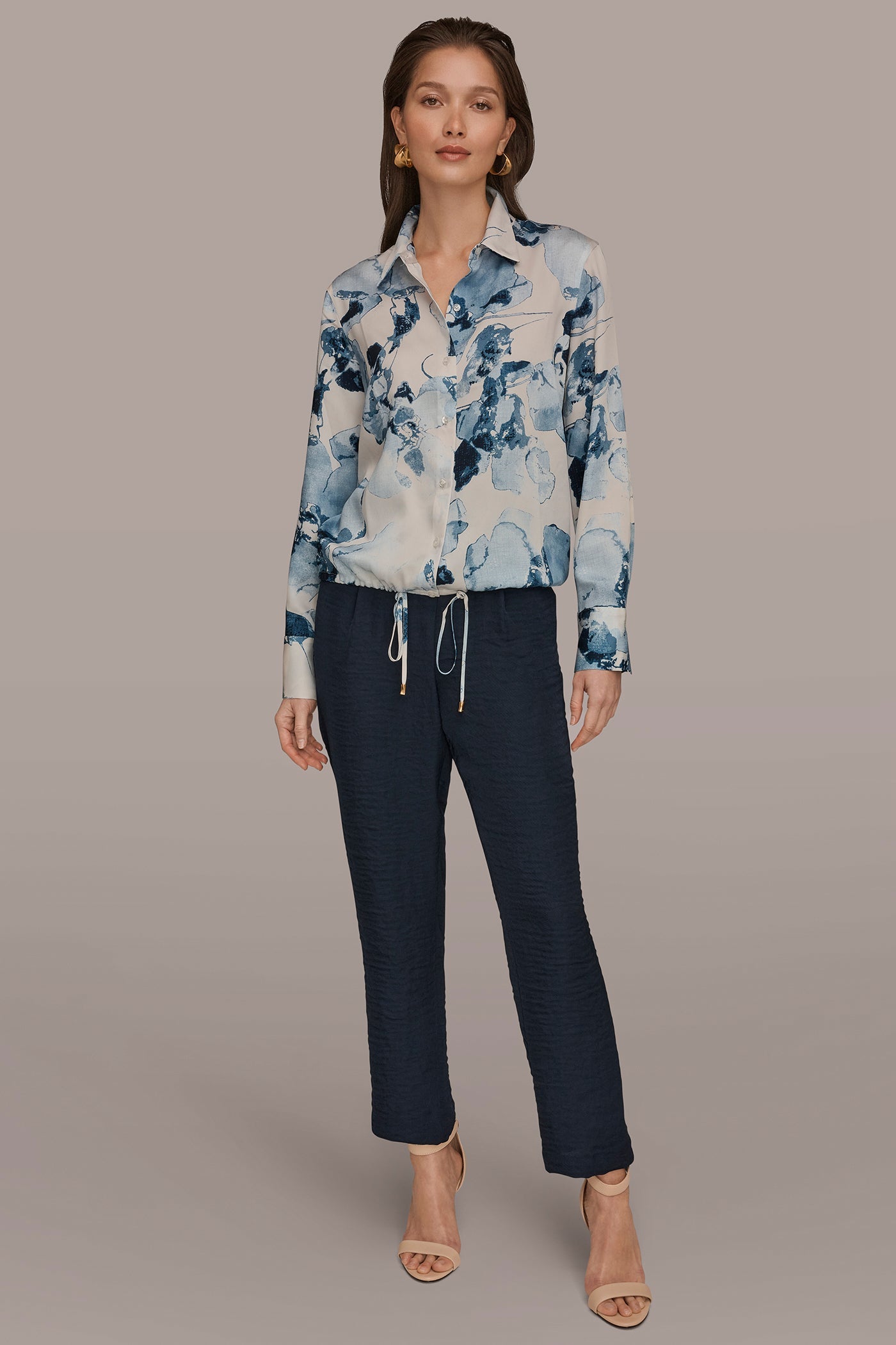Donna Karan | DRAWSTRING HEM BLOUSE