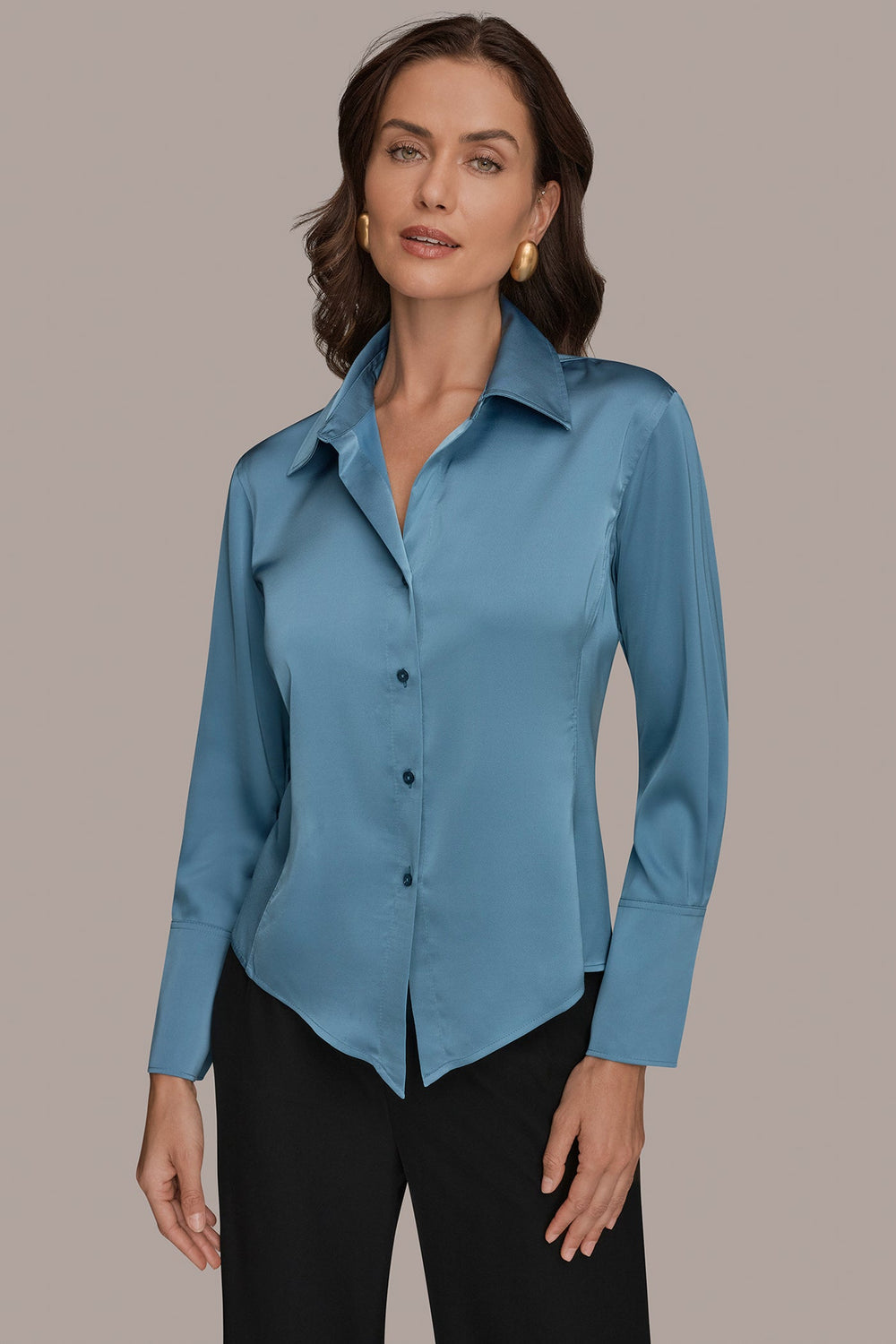 Donna Karan | SATIN HIGH-LOW BLOUSE
