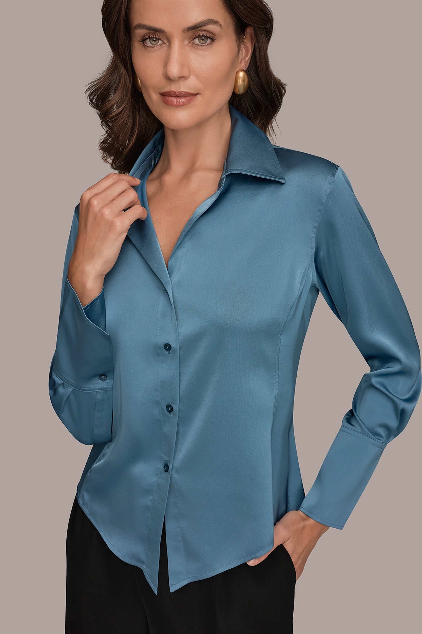 Donna Karan | SATIN HIGH-LOW BLOUSE