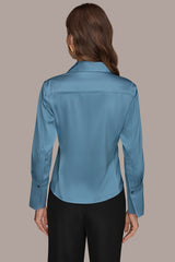Donna Karan | SATIN HIGH-LOW BLOUSE