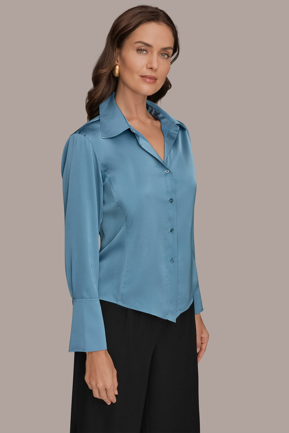 Donna Karan | SATIN HIGH-LOW BLOUSE
