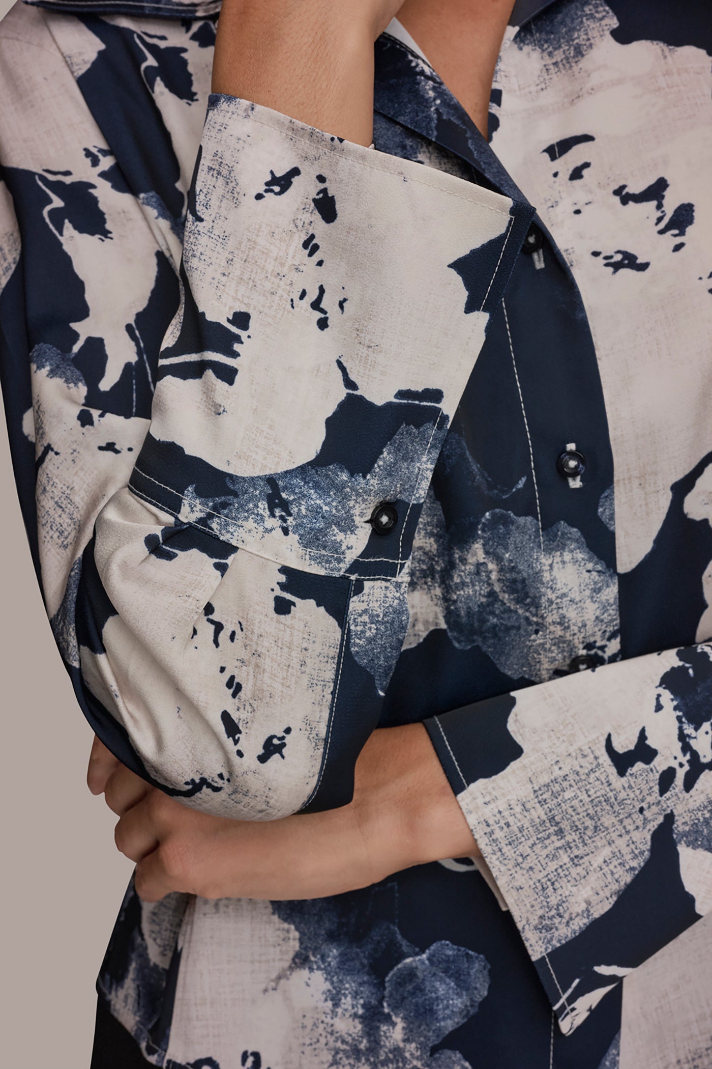 Donna Karan | FLORAL PRINT HIGH-LOW BLOUSE