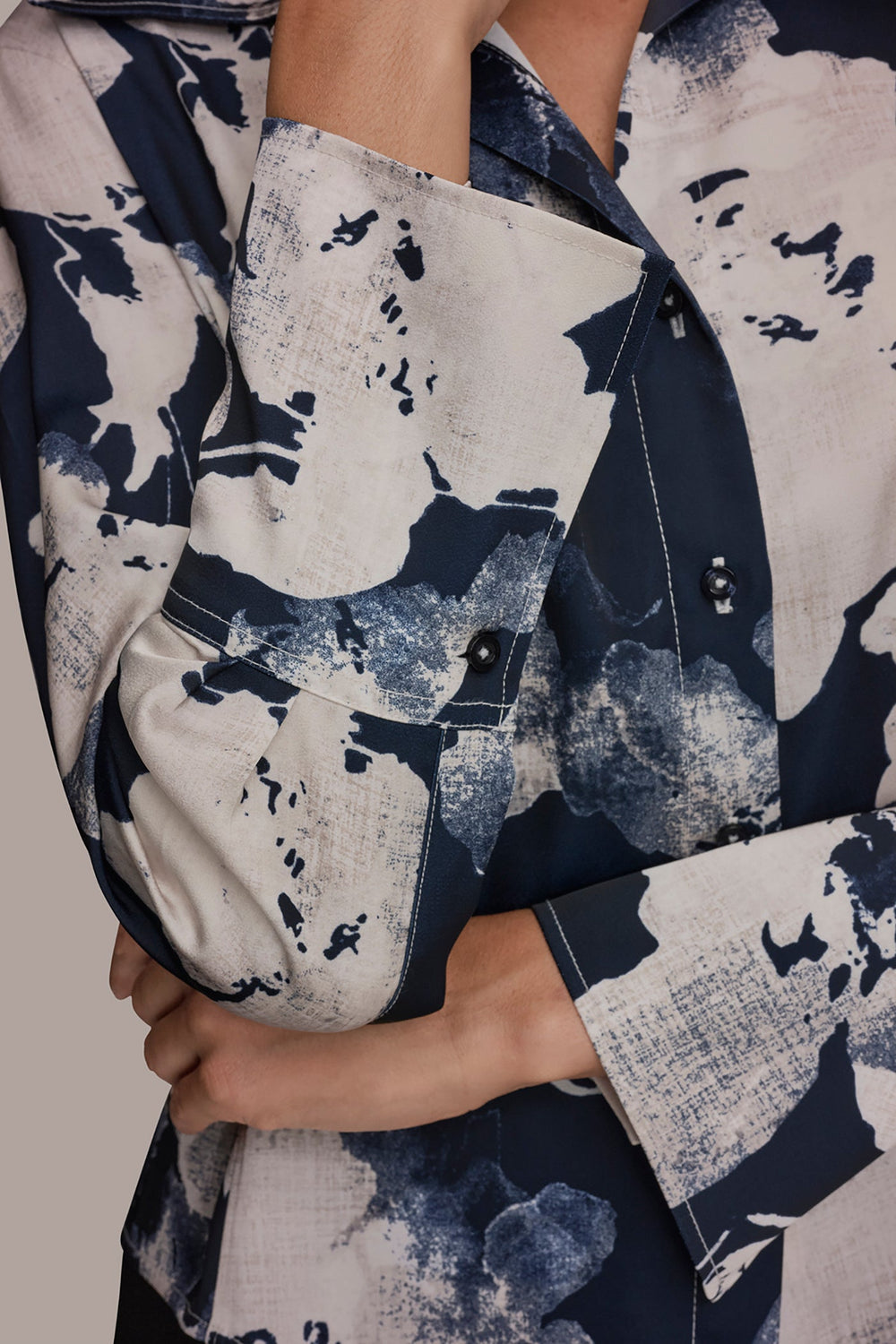 Donna Karan | FLORAL PRINT HIGH-LOW BLOUSE