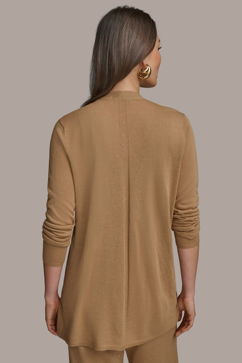 Donna Karan | LONG SLEEVE RIB OPEN CARDIGAN