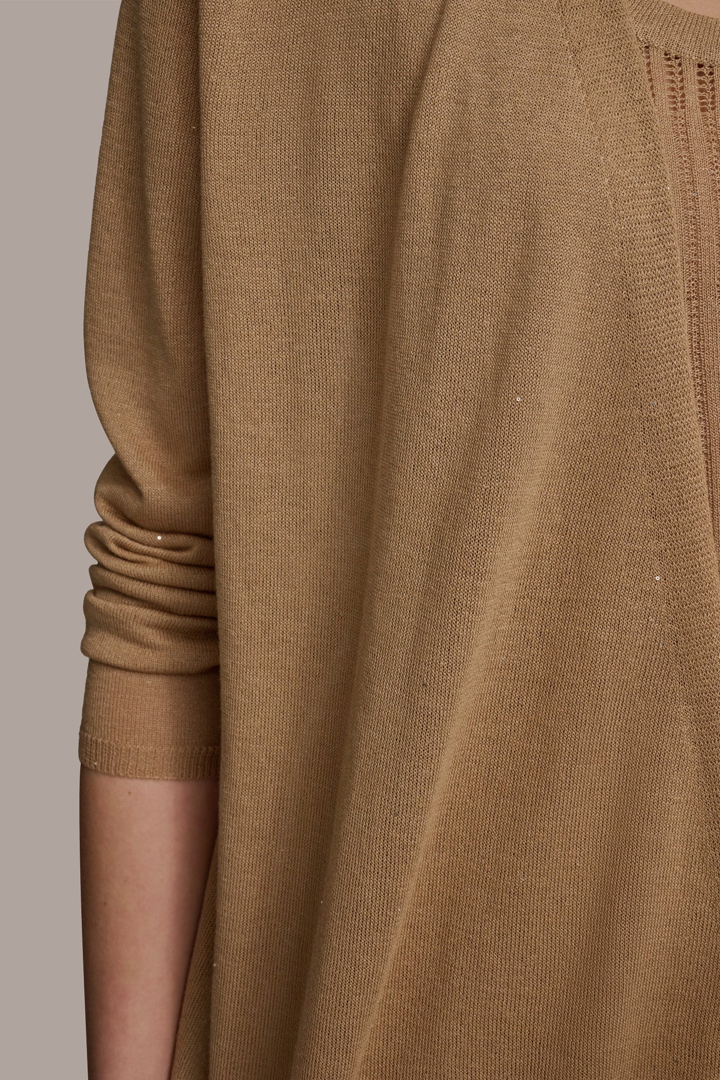 Donna Karan | LONG SLEEVE RIB OPEN CARDIGAN