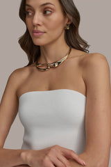 Donna Karan | SWEATER BANDEAU TOP