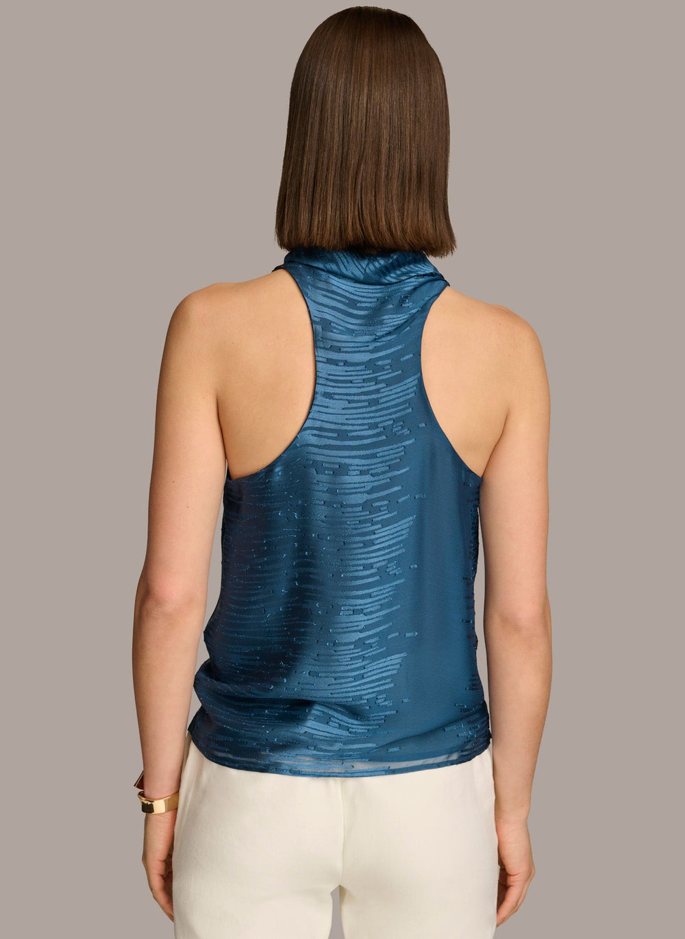 Donna Karan | BURNOUT COWL NECK TOP