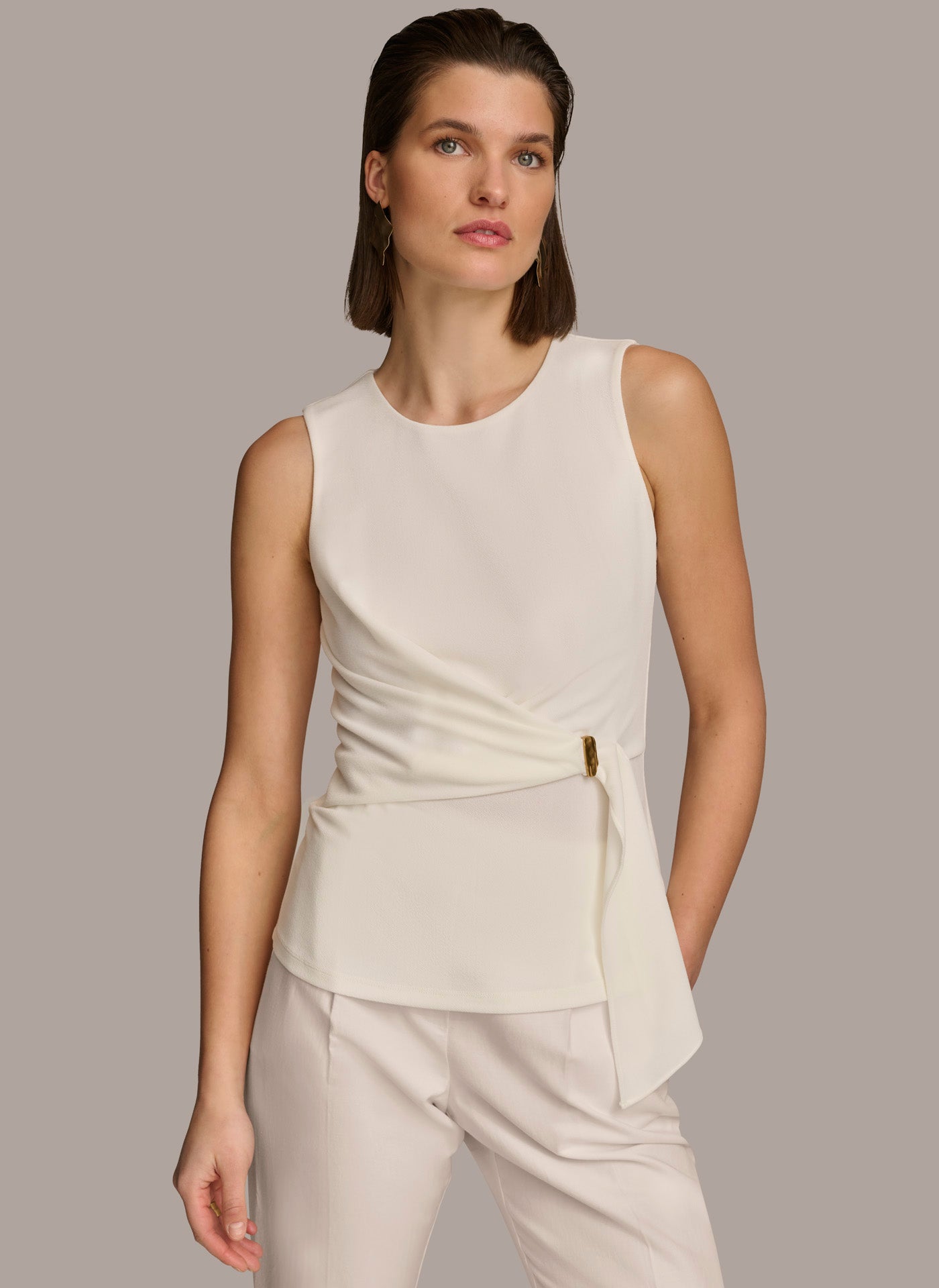 Donna Karan | CREW NECK WRAP TOP