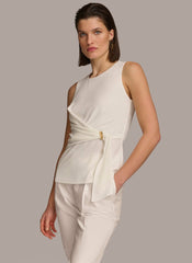 Donna Karan | CREW NECK WRAP TOP